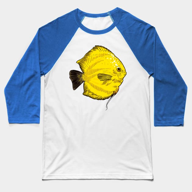 Yellow exotic fish Baseball T-Shirt by StefanAlfonso